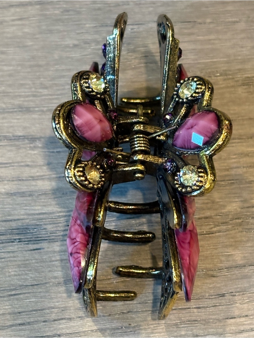 Pink Dragonfly Hair Clip for Women - Decorative Metal Accessory - Picture 4 of 12